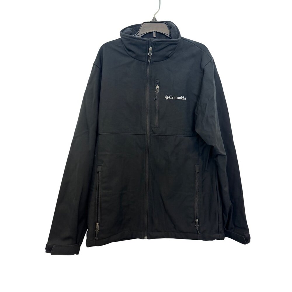 Columbia Mens Full-Zip Jacket Black Medium Lightweight Polyester Outdoor Wear
